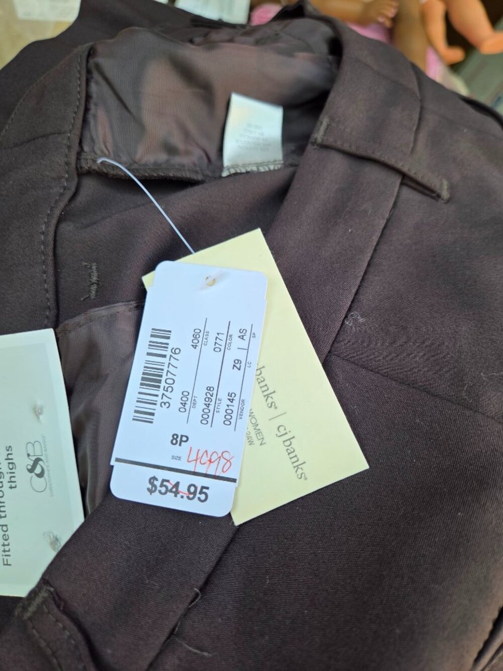 Christopher & Banks Petite Brown Mid-Rise Trousers Size 8P New - Picture 5 of 5